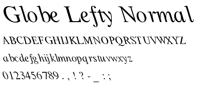 Globe Lefty Normal font
